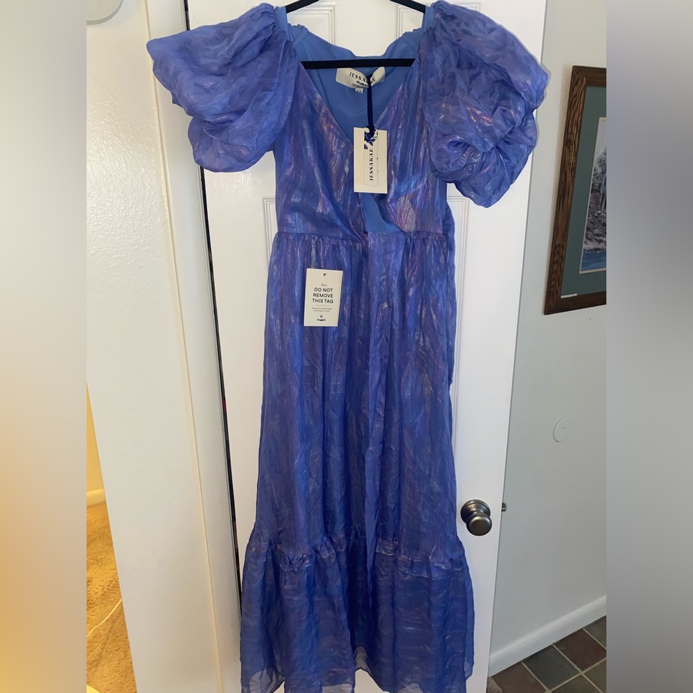 Puffed sleeve purple gown, from Jessakae!